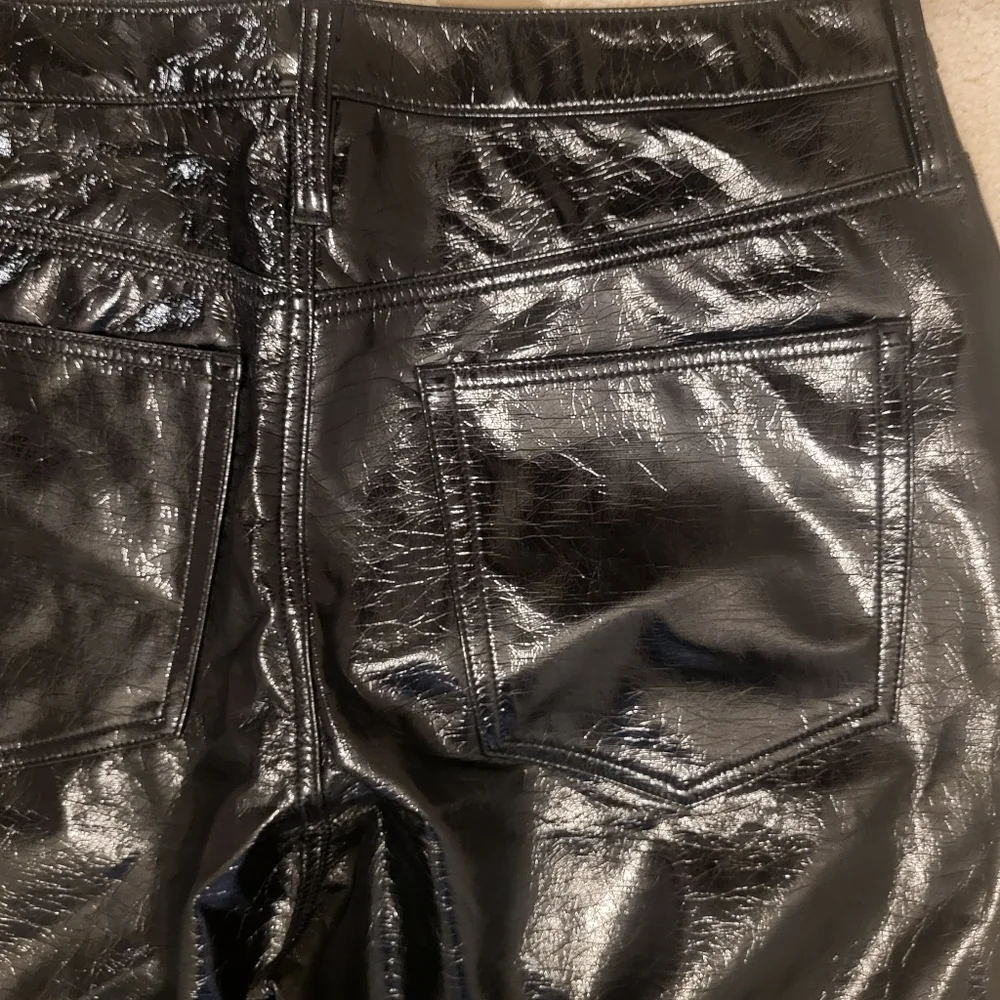 J Crew Black Classic Straight Faux Leather Pants Size 30 New!! - Picture 4 of 13